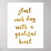 Begin elke dag met een dankbaar hart - Art Print (Voorkant)