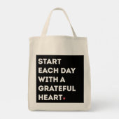 Begin elke dag met een dankbaar hart Life Quotes Tote Bag (Achterkant)