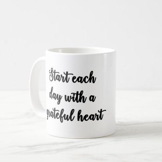Begin elke dag met een dankbaar hart Mok (Voorkant links)