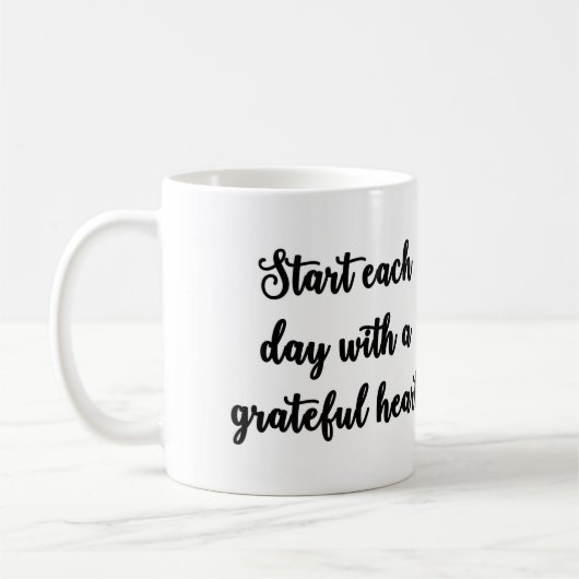 Begin elke dag met een dankbaar hart Mok (Links)