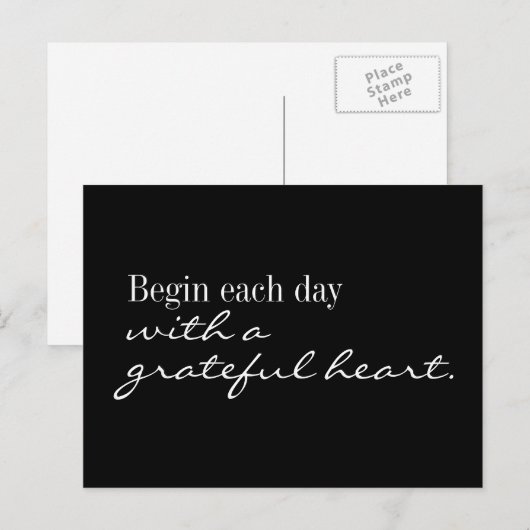 Begin elke dag met een Grateful Heart Briefkaart (Voorkant / Achterkant)