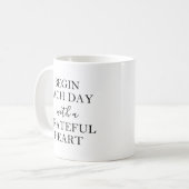 Begin elke dag met een Grateful Heart Inspirerend Koffiemok (Voorkant links)