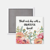 Begin elke dag met een Grateful Heart Magneet (Voorkant / Achterkant)