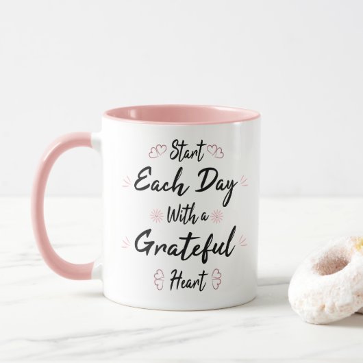 Begin elke dag met een Grateful Heart Mok (Met donut)