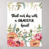 Begin elke dag met een Grateful Heart Poster (Voorkant)