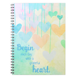 Begin elke dag met Grateful Heart Colourful Quote Notitieboek