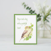 Begin elke dag met Grateful Resrow van het Harteli Briefkaart (Staand voorkant)