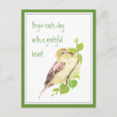 Begin elke dag met Grateful Resrow van het Harteli Briefkaart (Voorkant)