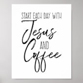 Begin elke dag met Jezus en Coffee Poster (Voorkant)