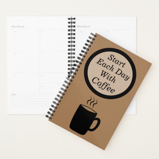 "Begin elke dag met koffie" Koffie Eerst! Journal Planner (Display)