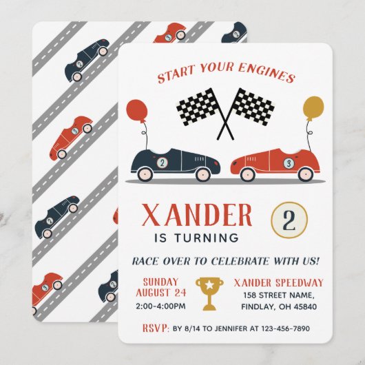 Begin elke leeftijd met de auto van de motorrijtui kaart (Voorkant / Achterkant)