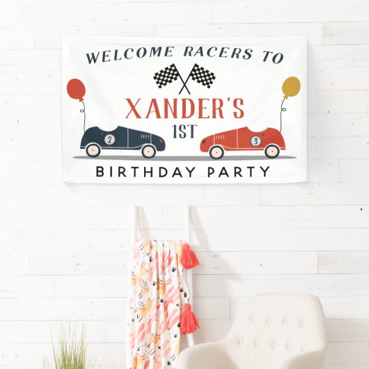 Begin elke leeftijd met de auto van de motorrijtui spandoek (Insitu)