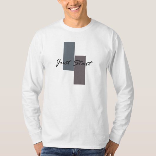 Begin gewoon met een inspirerend quote t-shirt (Voorkant)