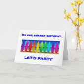 BEGIN HET FEEST OM ONZE GEZAMENLIJKE VERJAARDAG TE KAART (Gele Bloem)