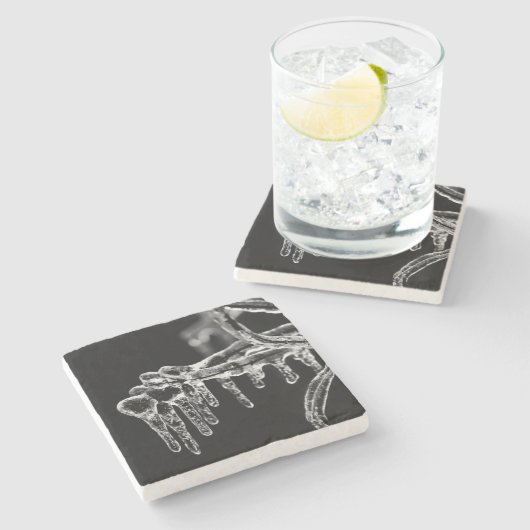 begin ijskoude winter stenen onderzetter (Zijkant)