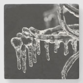 begin ijskoude winter stenen onderzetter (Voorkant)