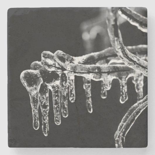 begin ijskoude winter stenen onderzetter (Voorkant)