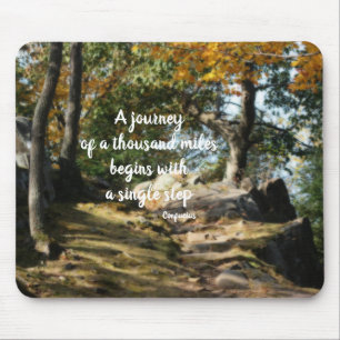 Begin Inspirerend Quote Woodland Path Muismat
