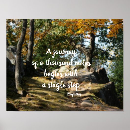 Begin Inspirerend Quote Woodland Path Poster (Voorkant)