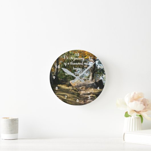 Begin Inspirerend Quote Woodland Path  Ronde Klok (Huis)