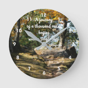 Begin Inspirerend Quote Woodland Path  Ronde Klok