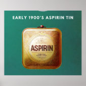 Begin jaren 1900 Aspirine Tin Poster (Voorkant)
