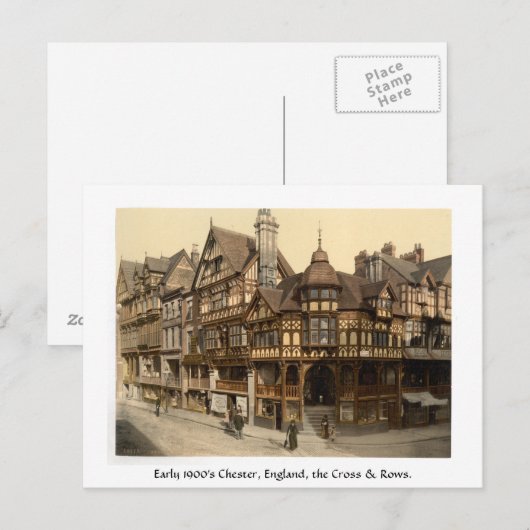 Begin jaren 1900 Chester, Engeland straatscène Briefkaart (Voorkant / Achterkant)