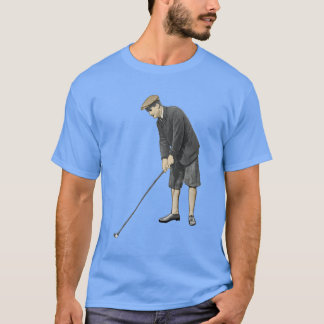 begin jaren 1900 Golfer die de Golfbal snijdt T-shirt