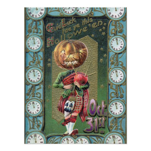 Begin jaren 1900 Halloween Groeten Perfect Poster (Voorkant)