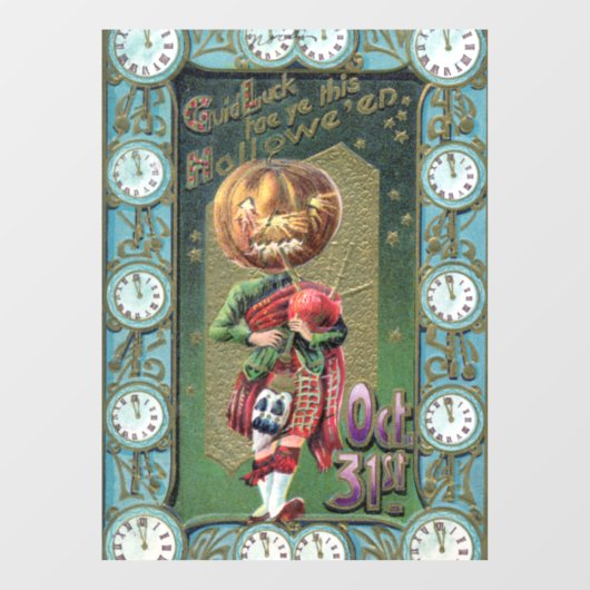 Begin jaren 1900  Halloween Groeten Raamsticker (Vel)