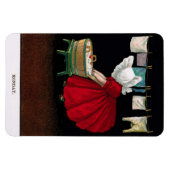 Begin jaren 1900 Maandag Sunbonnet Sue Magnet Magneet (Horizontaal)