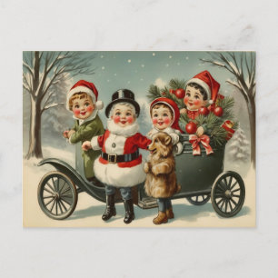 Begin jaren 1900 Schattigee  feestelijke kerst Feestdagenkaart