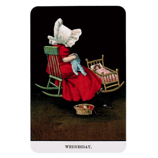 Begin jaren 1900, woensdag Sunbonnet Sue Magnet Magneet (Verticaal)