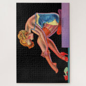 begin jaren 40: een prachtig meisje met een pin-up legpuzzel (Verticaal)