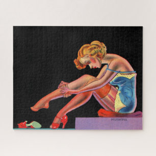 begin jaren 40: een prachtig meisje met een pin-up legpuzzel