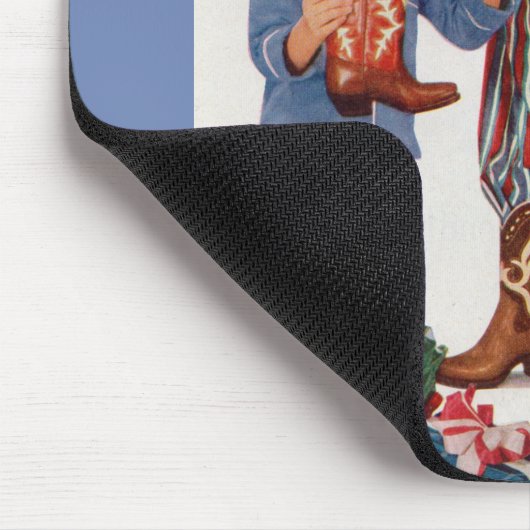 begin jaren vijftig cowboylaarzen voor Kerstmis Muismat (Hoek)