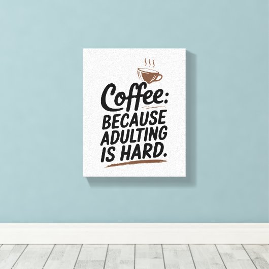 Begin je dag goed met dit koffiescenario canvas afdruk (Insitu (Houten vloer))