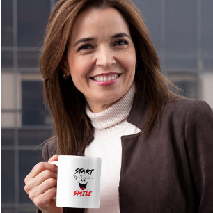 Begin je dag met een glimlach koffiemok