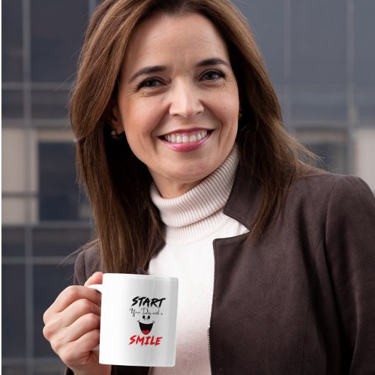 Begin je dag met een glimlach koffiemok