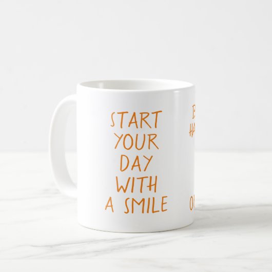 Begin je dag met een glimlach koffiemok (Voorkant links)
