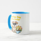 Begin je dag met een glimlach - Schattigee Pug Mok (Voorkant links)