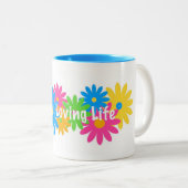 Begin je dag met een glimlach! tweekleurige koffiemok (Voorkant rechts)