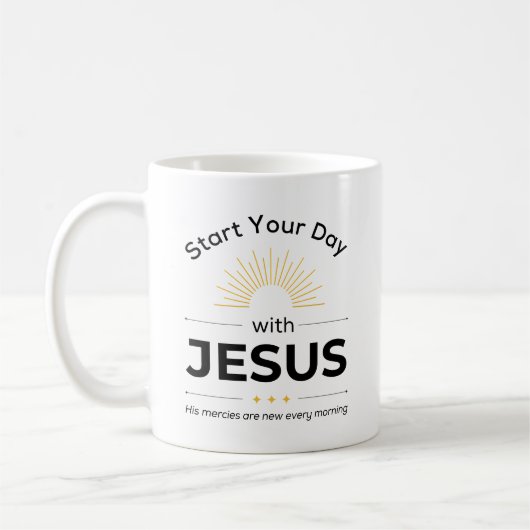 Begin je dag met Jezus, ochtendinspiratie Koffiemok (Links)