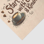 Begin je dag met koffie en vriendelijkheid tissuepapier (Detail)