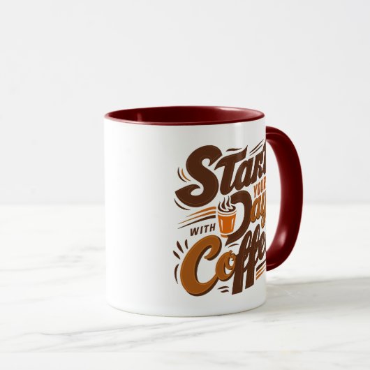 Begin je dag met koffie  mok (Voorkant rechts)