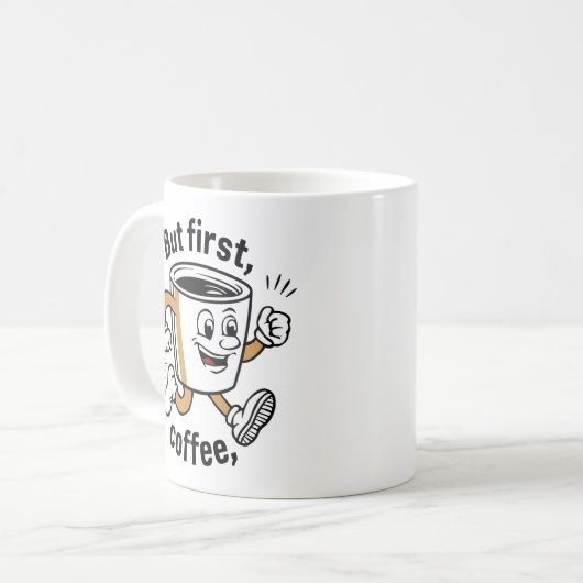 Begin je dag met koffie - Smiling Cup Koffiemok (Voorkant links)