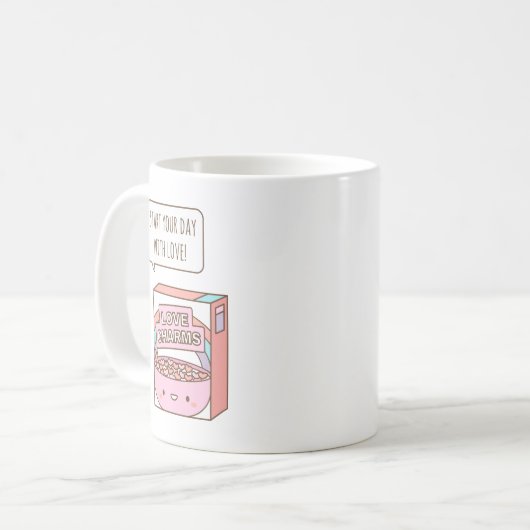 Begin je dag met liefde, ochtendbevalling koffiemok (Voorkant links)