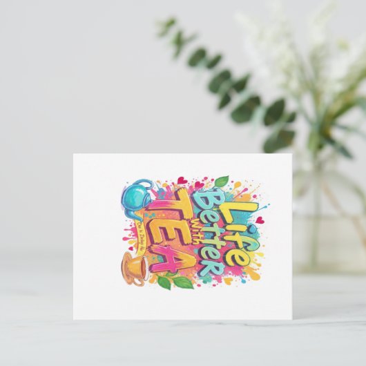 Begin je dag met positiviteit! ☕ Deze levendige ' Briefkaart (Staand voorkant)