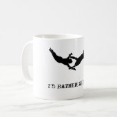 Begin je dag vrij met een Flying Trapeze Coffeemug Koffiemok (Voorkant links)