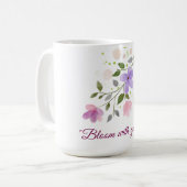 Begin je dag zacht, sterk en bloeiend. koffiemok (Voorkant links)